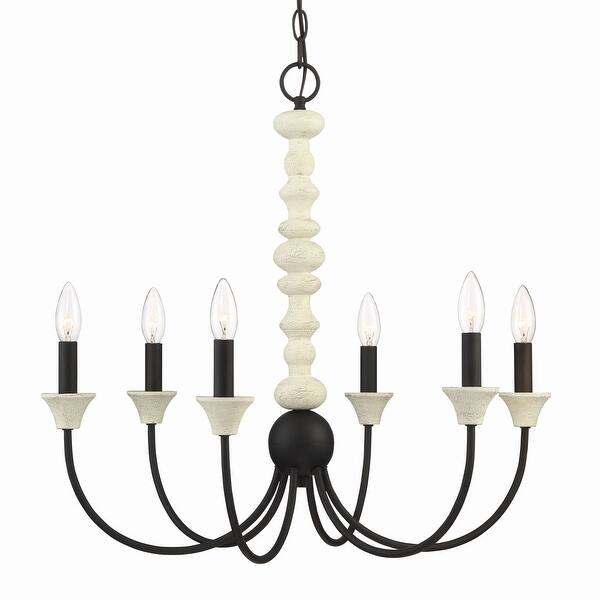 Craftmade Meadow Place 6 Light 24" Wide Taper Candle Chandelier Bed